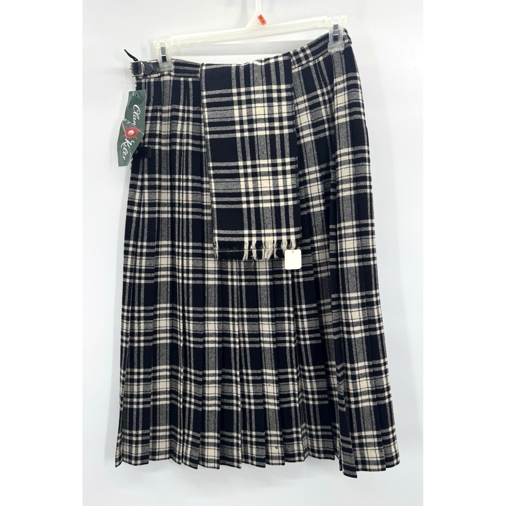 NWT VTG Clan Kilts Menzies 16 Tartan New Wool Fly Plaid Buckle Scotland Highland